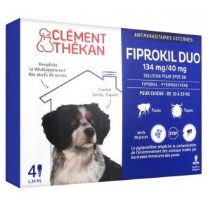 Clément thékan fiprokil 134mg duo spot-on chiens moyens 10à20kg