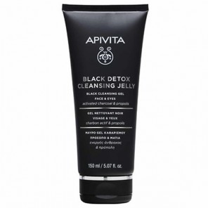 Apivita black detox cleasing jelly gel nettoyant noir 150ml