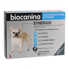 Biocanina synergix chien moyen 134mg/1200mg 10kg à 20kg 
